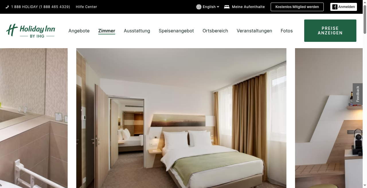 Gästezimmer im Holiday Inn Frankfurt Airport