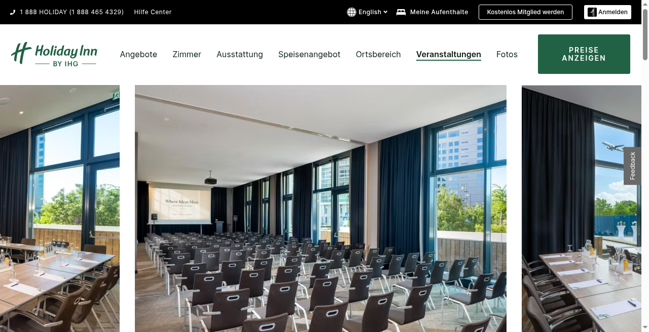 Tagungsraum Alpha im Holiday Inn Frankfurt Airport